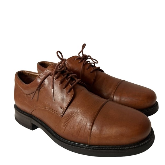 JOHNSTON & MURPHY EXPRESS ITALY Mens Tan Casual Cap Toe Oxford Derby Size 11.5 M main image 4